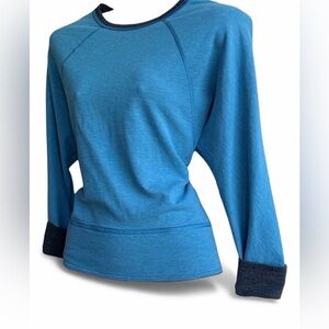 Lululemon Reversible Dolman Top Sweatshirt Gray Blue Crew Neck Size 6
